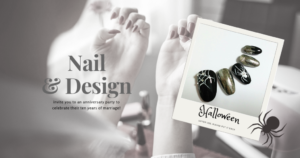 簡単!蜘蛛モチーフの手書きハロウィンネイル